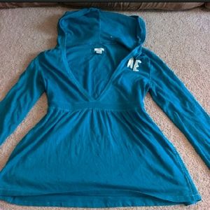 American Eagle Hooded Babydoll Shirt