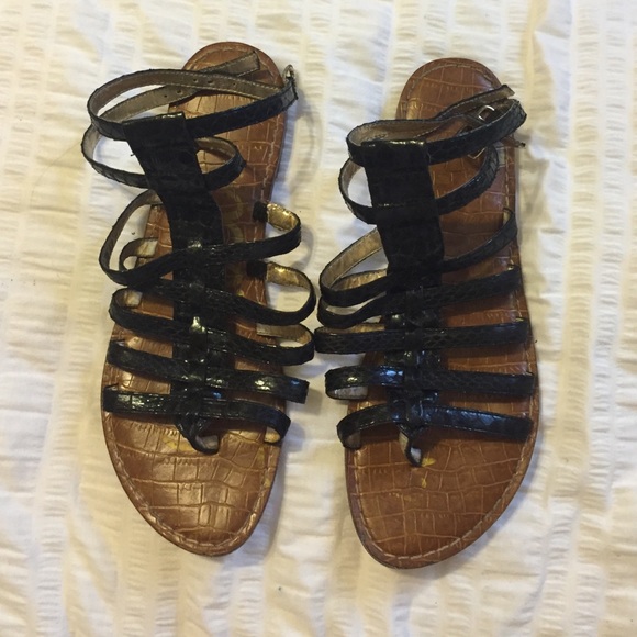Sam Edelman Black Snake Skin Sandal