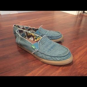Blue slip-on sanuks