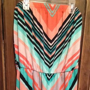 Striped high-low strapless dress!