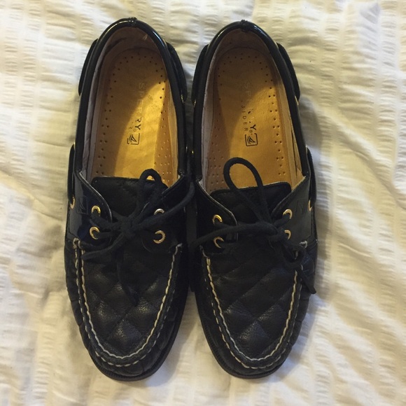 Sperry Top-Sider Black Quilted Leather Boat Shoe