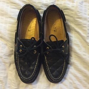 Sperry Top-Sider Black Quilted Leather Boat Shoe