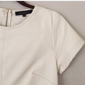White faux leather top