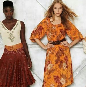 Anthropologie 100% Silk Floral Dress SZ 0