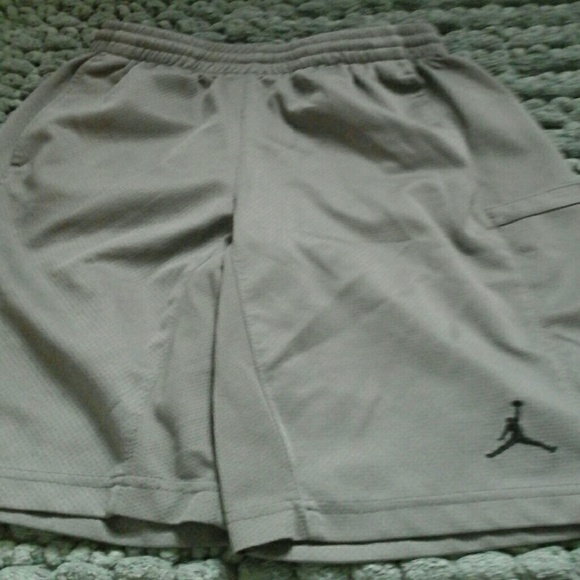Gray Air Jordan Athletic Shorts for boys
