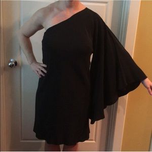 Nicole Miller One Shoulder Silk Dress