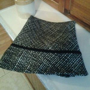 Gap  Black and White Wool A-line Skirt
