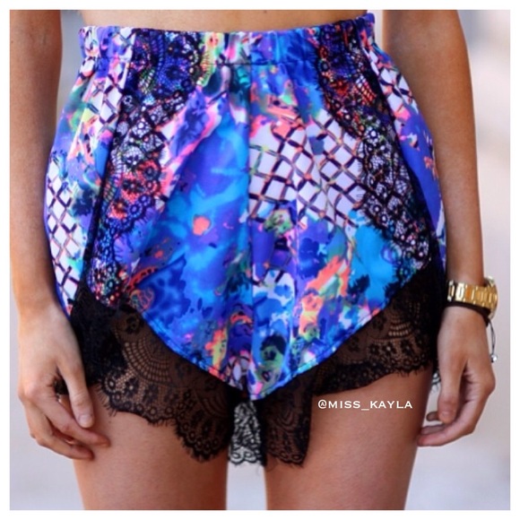 Floral Lace Silky Shorts