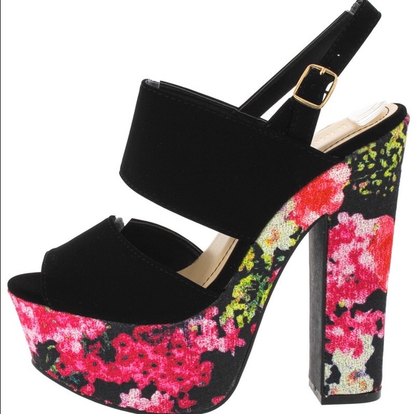 Floral print platforms