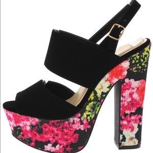Floral print platforms