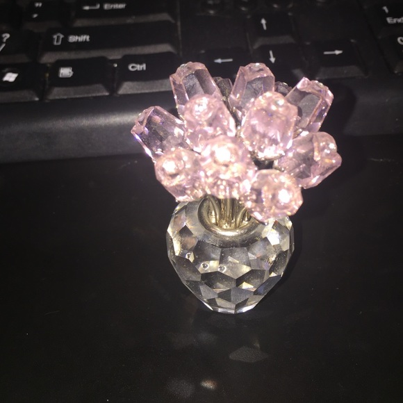 Swarovski pink roses in a vase 🌹💘