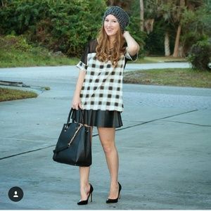 Plaid and Sheer Boxy Top
