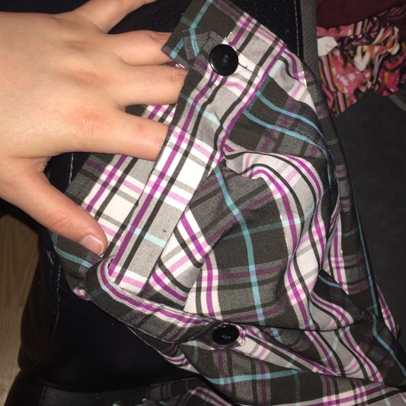 Button up plaid shirt.