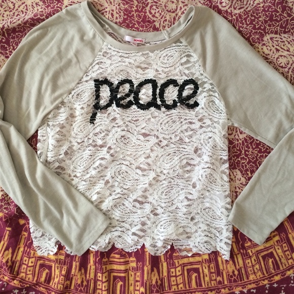 PEACE lace crop top - Picture 1 of 1