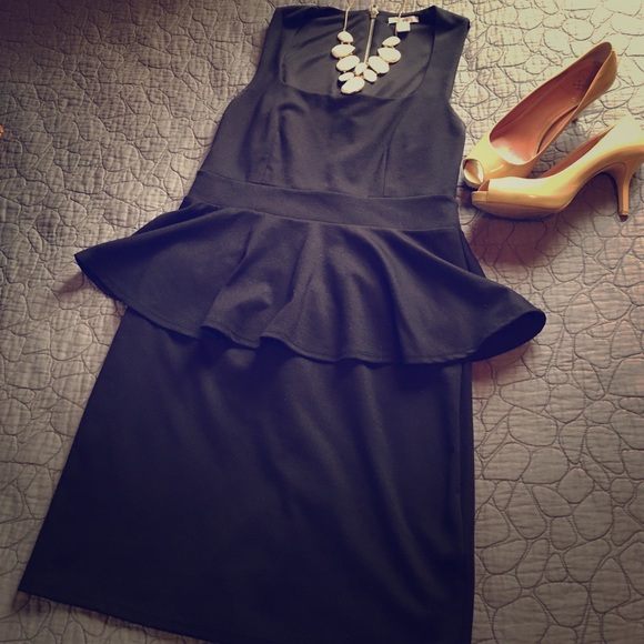 Bar III black peplum dress