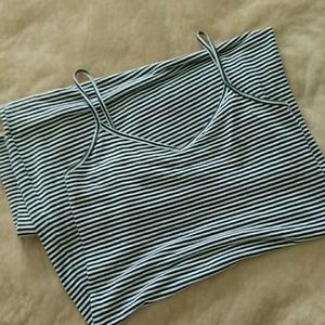 American Apparel stripe long spaghetti tank dress