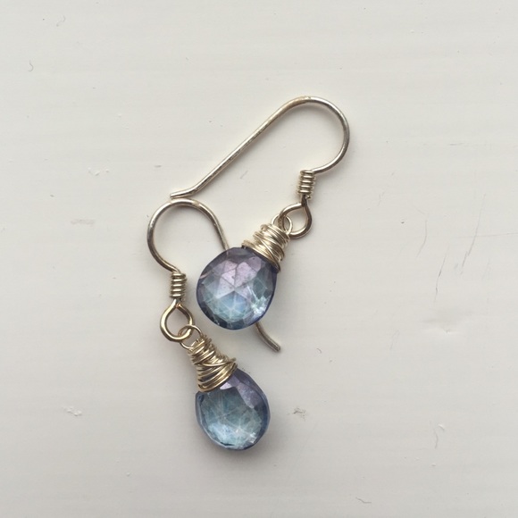 Blue Teardrop Earrings - Picture 1 of 2