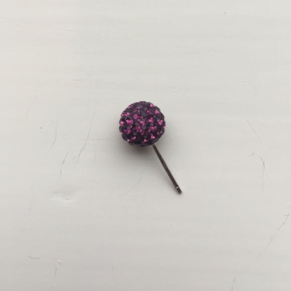 Purple Crystal Studs - Picture 2 of 2
