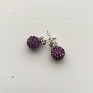 Purple Crystal Studs