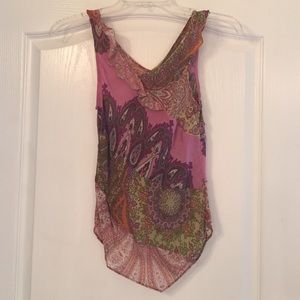 Anthropologie silk paisley top