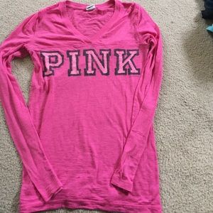 Long sleeved pink Victoria's Secret tshirt