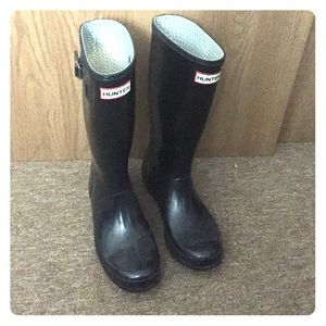 Black Gloss "Big Kid" Hunter Rain Boots