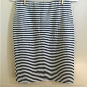 Black & White Horizontal Striped Skirt