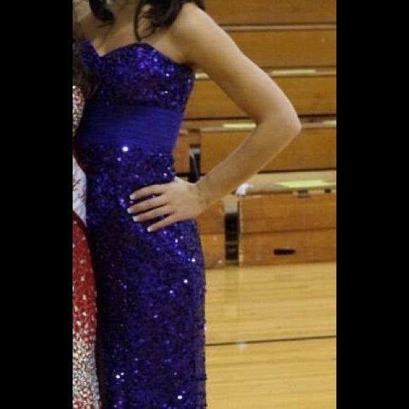 Purple Tiffany Strapless Dress - Picture 2 of 3