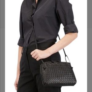 Bottega Veneta crossbody leather black bag