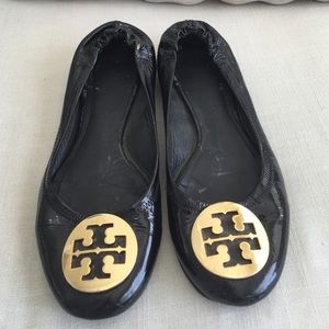 Black patent leather Tory Burch ballet flats