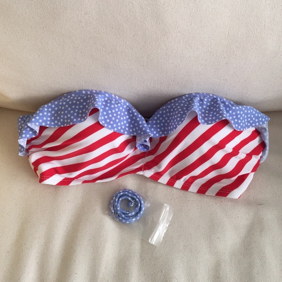 Red white & blue bandeau top