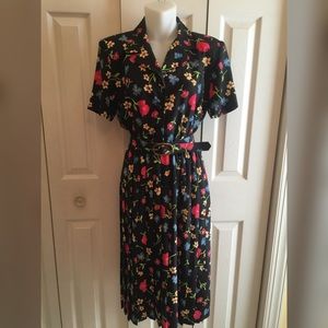 Floral, pleated dress