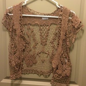 Mauve crochet cardigan