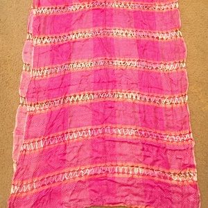 Pink Scarf/ mini chevron design, 100% viscose