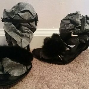 Valentino fur sandals