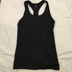 Razor back black workout tank