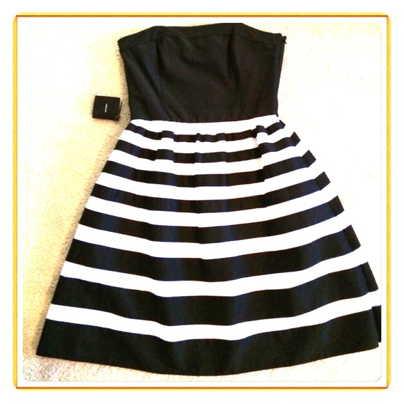 White and Black striped dress