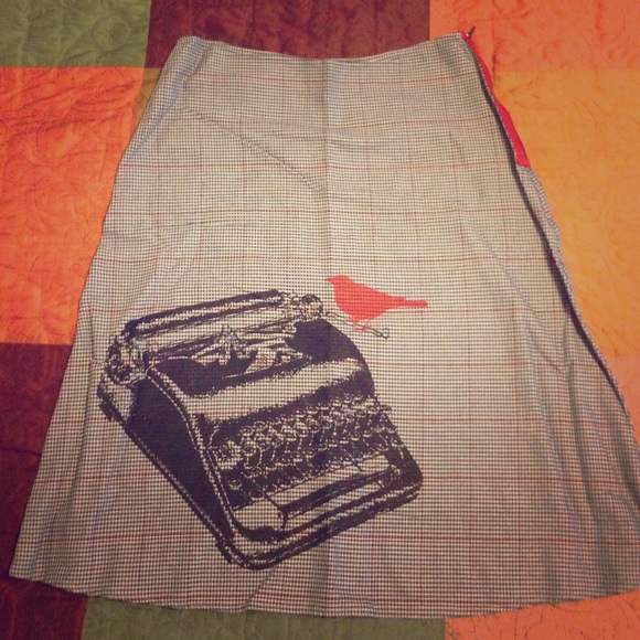 Bird on a Typewriter Skirt