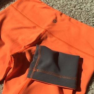 New Unique orange/grey reversible Lululemon capris
