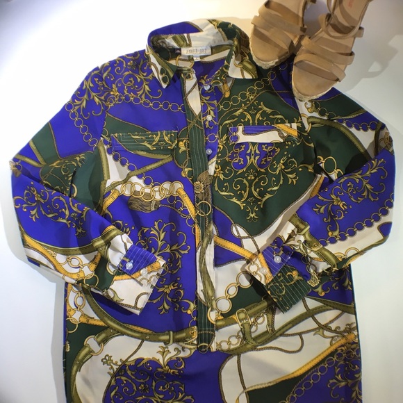 Long Sleeved Jennifer Lopez Shirt Dress