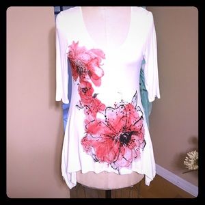 HSN - Antthony cascading floral shirt
