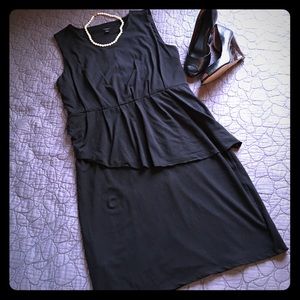 Ann Taylor black peplum dress LBD