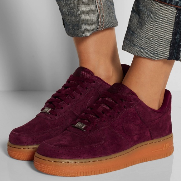 Nike Shoes - Nike Burgundy Suede Air Force 1 Sneakers