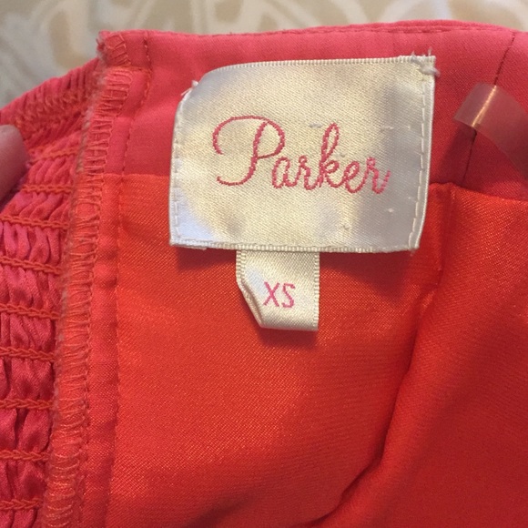 strapless Parker orangey pink summer dress - Picture 4 of 6