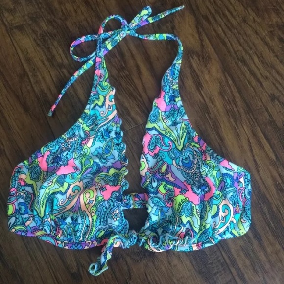 Victoria's Secret bright paisley swim top. 32d