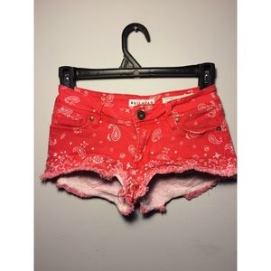 Red Paisley Print shorts