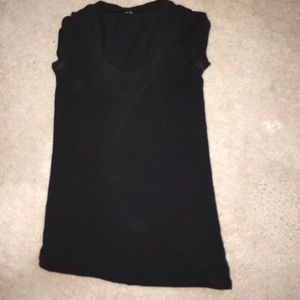 Theory Black Cotton Scoopneck T Shirt Top M Medium