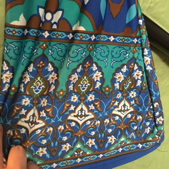 Blue and purple bell sleeve mini dress - Picture 2 of 5