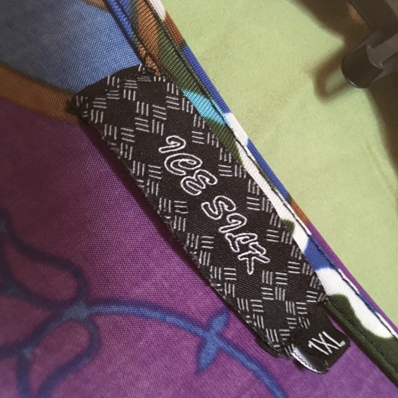 Blue and purple bell sleeve mini dress - Picture 3 of 5