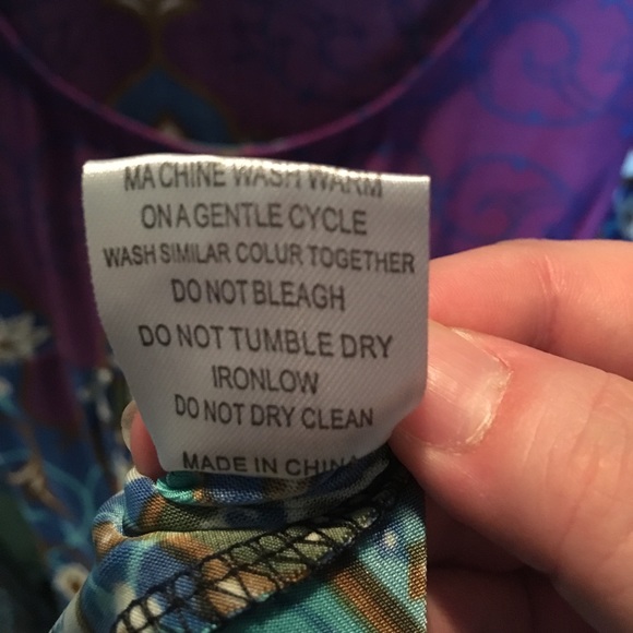 Blue and purple bell sleeve mini dress - Picture 5 of 5